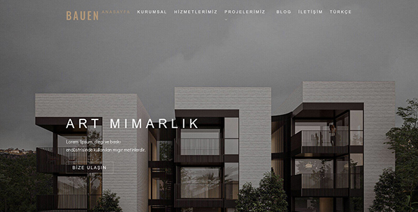 İnşaat ve Mimarlık Web Sitesi (Koyu Mod Tema) IM02